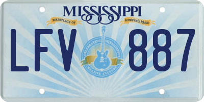 MS license plate LFV887