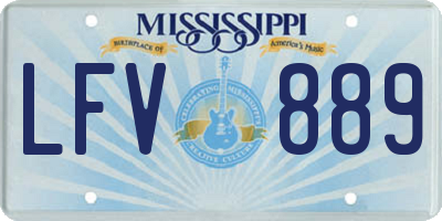 MS license plate LFV889