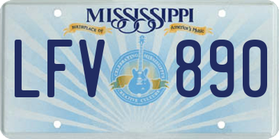 MS license plate LFV890
