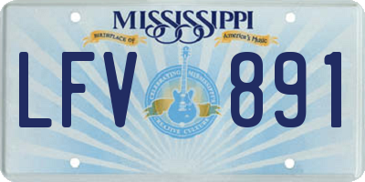 MS license plate LFV891