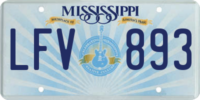 MS license plate LFV893