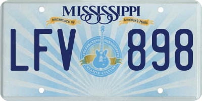 MS license plate LFV898