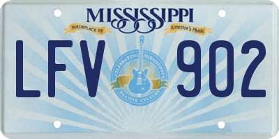 MS license plate LFV902