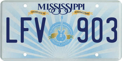 MS license plate LFV903