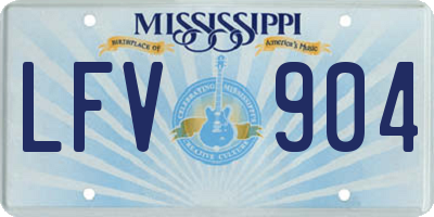 MS license plate LFV904