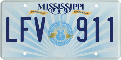 MS license plate LFV911