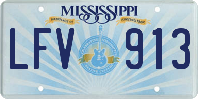MS license plate LFV913