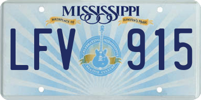 MS license plate LFV915