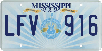 MS license plate LFV916