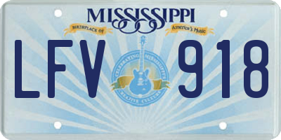 MS license plate LFV918