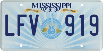 MS license plate LFV919