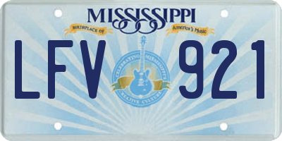 MS license plate LFV921