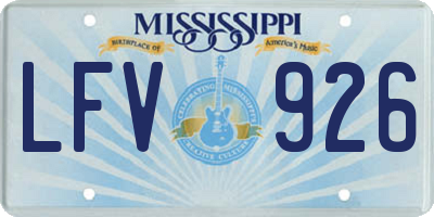 MS license plate LFV926