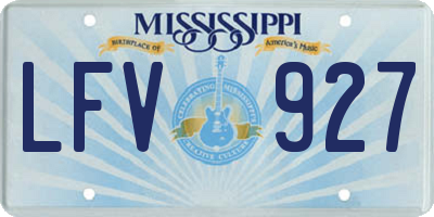 MS license plate LFV927