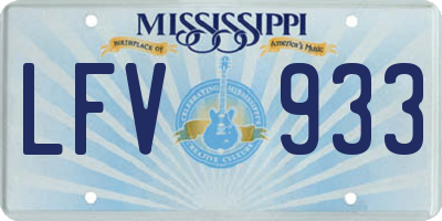 MS license plate LFV933