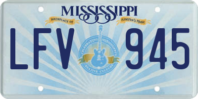 MS license plate LFV945