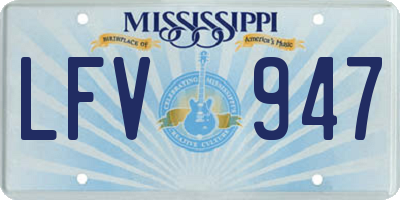 MS license plate LFV947
