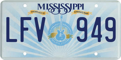 MS license plate LFV949