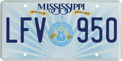 MS license plate LFV950