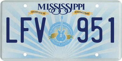 MS license plate LFV951