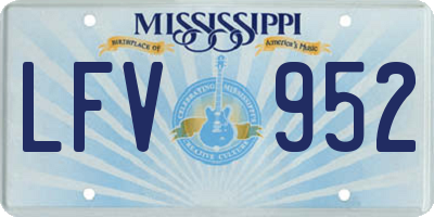 MS license plate LFV952
