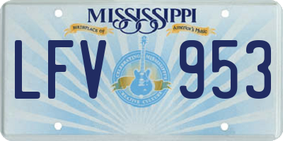 MS license plate LFV953