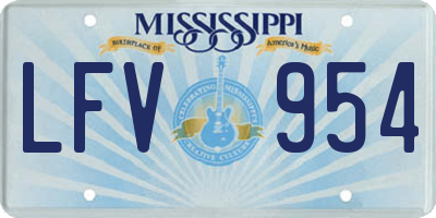 MS license plate LFV954