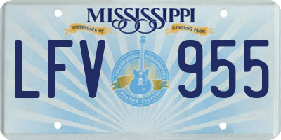 MS license plate LFV955