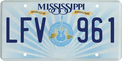 MS license plate LFV961