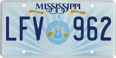 MS license plate LFV962