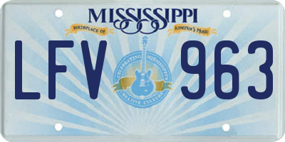 MS license plate LFV963