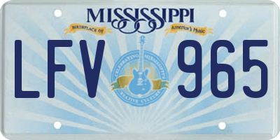 MS license plate LFV965