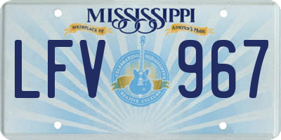 MS license plate LFV967