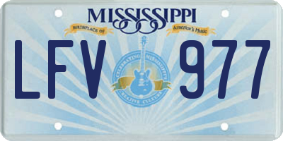 MS license plate LFV977