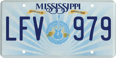 MS license plate LFV979