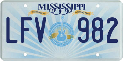 MS license plate LFV982