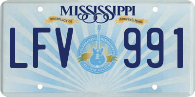 MS license plate LFV991