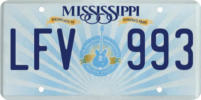 MS license plate LFV993