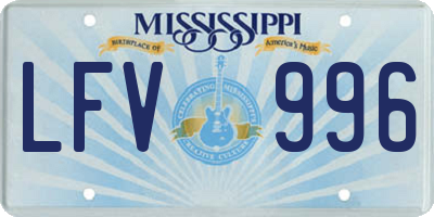MS license plate LFV996