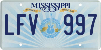 MS license plate LFV997