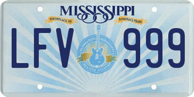 MS license plate LFV999