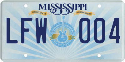 MS license plate LFW004