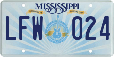 MS license plate LFW024
