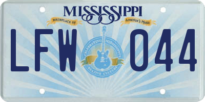 MS license plate LFW044