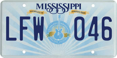 MS license plate LFW046
