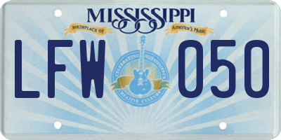 MS license plate LFW050