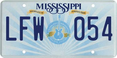MS license plate LFW054
