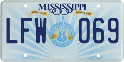 MS license plate LFW069