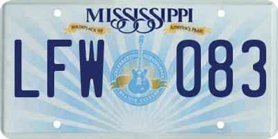 MS license plate LFW083