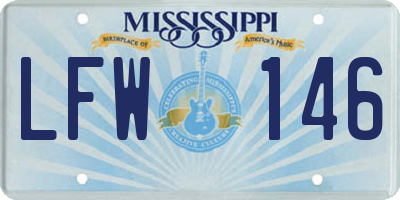 MS license plate LFW146